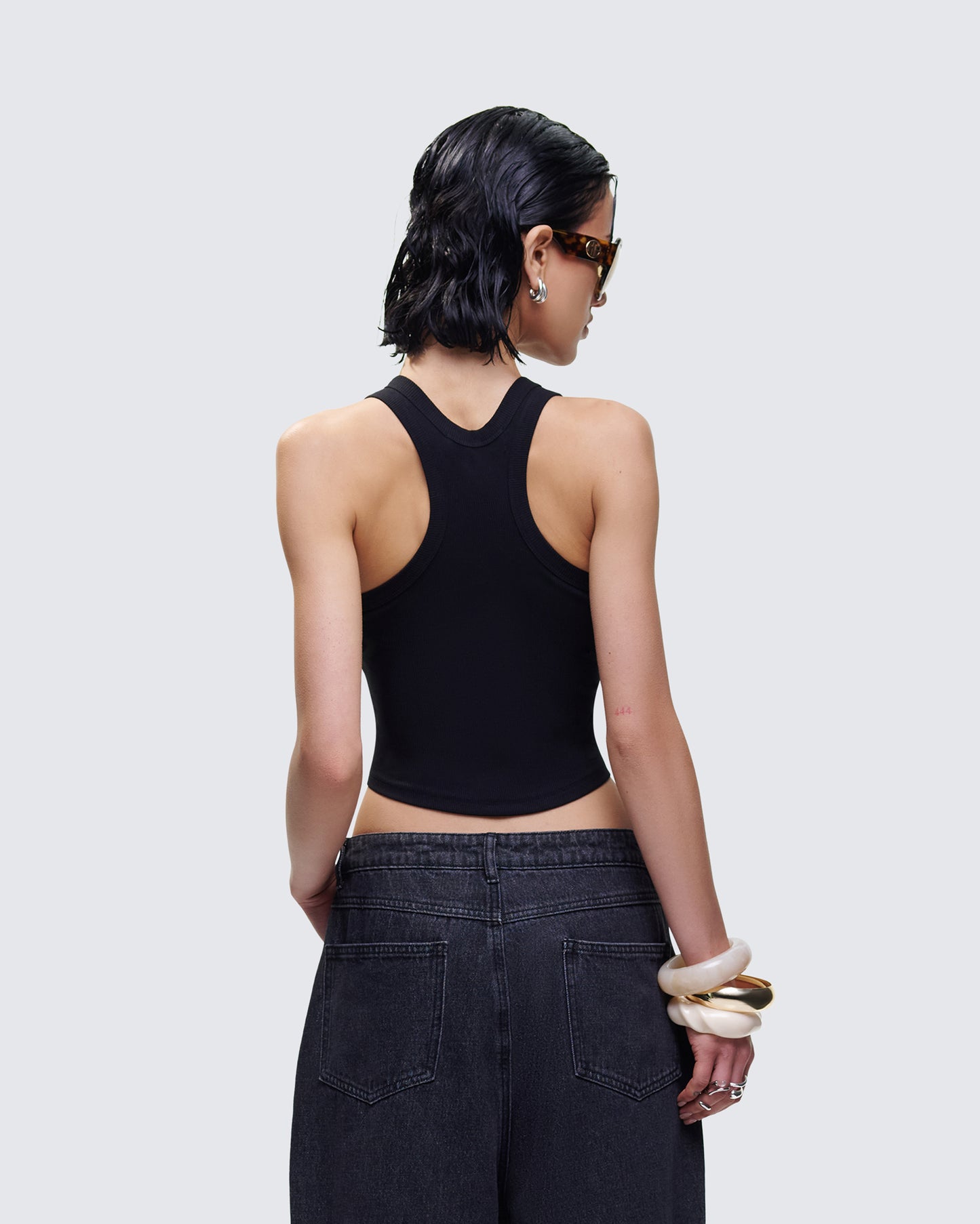 Enid Black Scoop Hem Tank Top