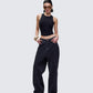 Enid Black Scoop Hem Tank Top