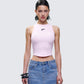 Enid Pink Scoop Hem Tank Top model front