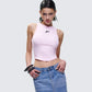 Enid Pink Scoop Hem Tank Top