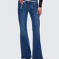 Maeva Blue Denim Lace Trim Jean