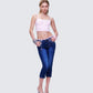 Estefania Blue Denim Lace and Bow Capri Pant