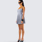 Eudora Grey Pleated Mini Dress