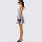 Eudora Grey Pleated Mini Dress