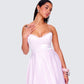 Eulla Pink Satin Midi Dress