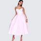 Eulla Pink Satin Midi Dress