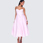 Eulla Pink Satin Midi Dress