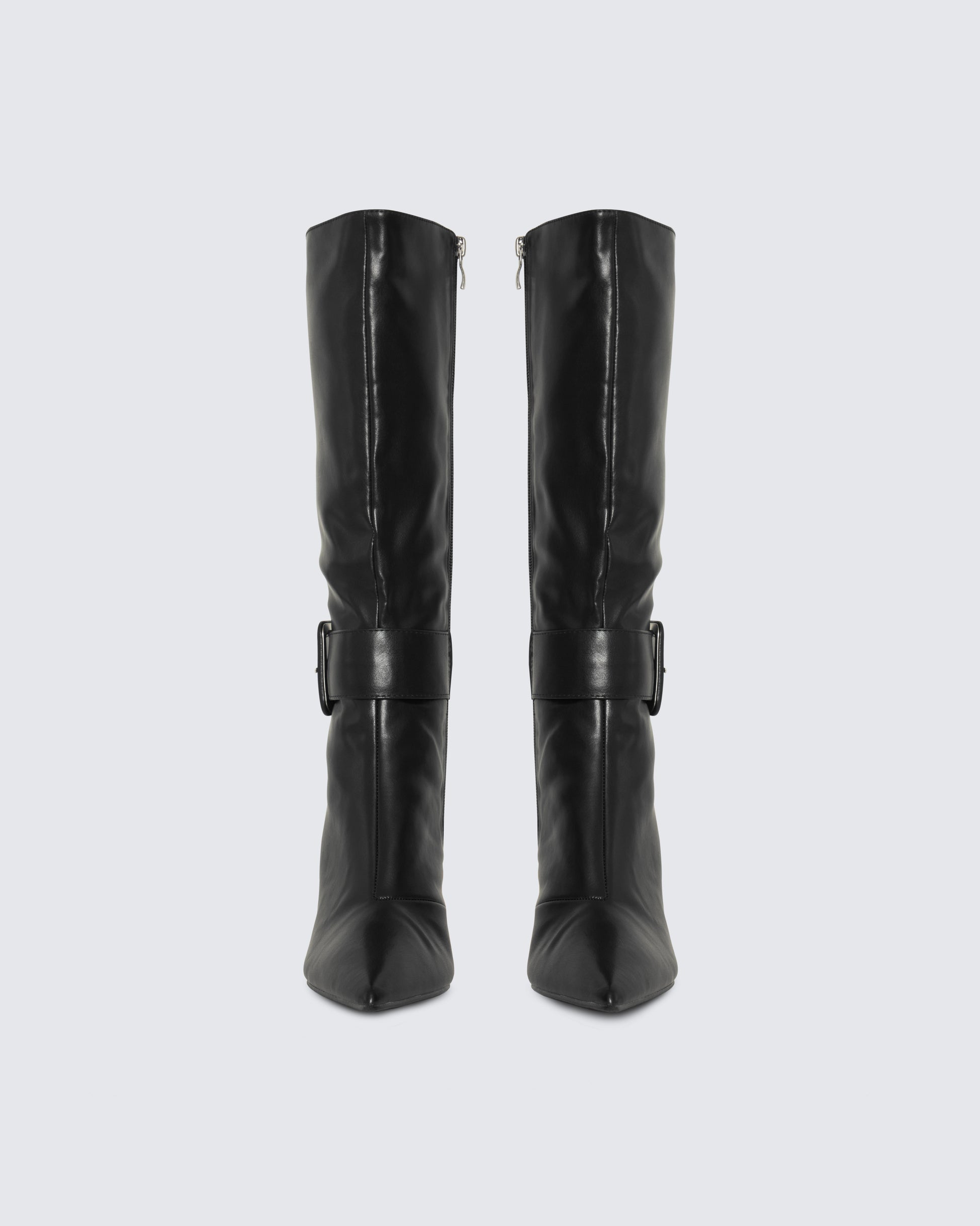 Eunji Black Vegan Leather Boot product front