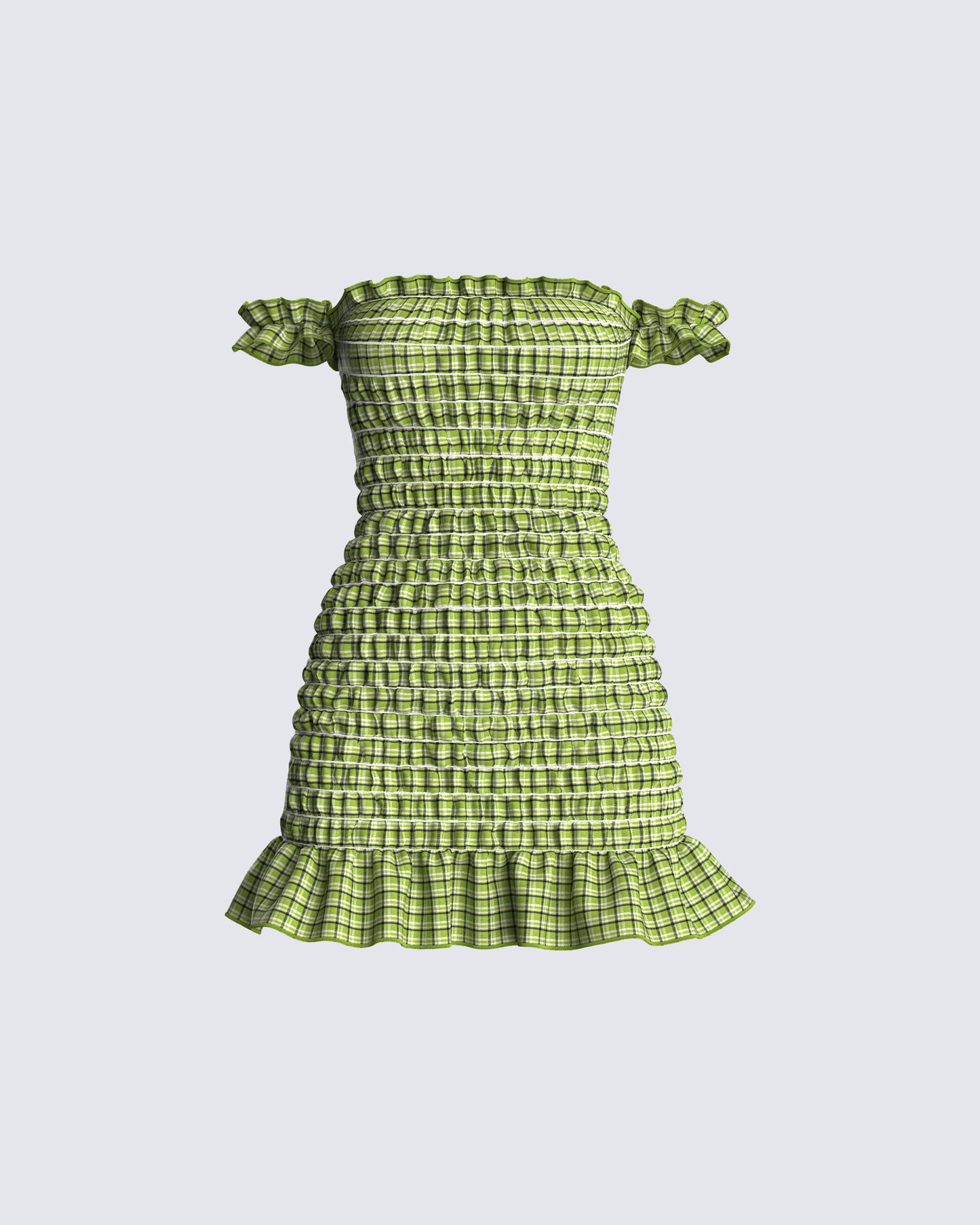 Everly Green Plaid Mini Dress
Success 3d product front