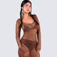 Ewa Brown Rhinestone Maxi Dress