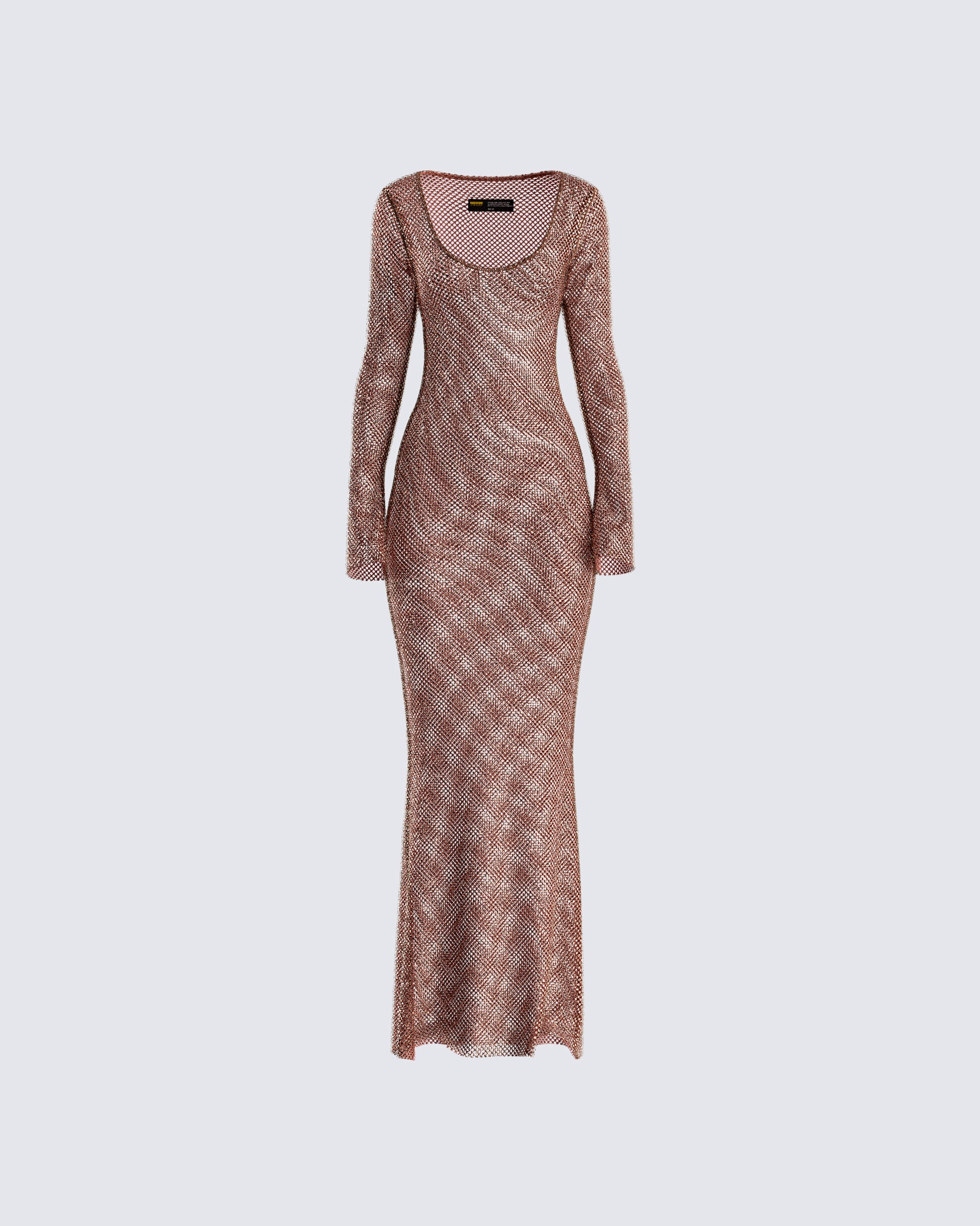 Ewa Brown Rhinestone Maxi Dress 3d product front