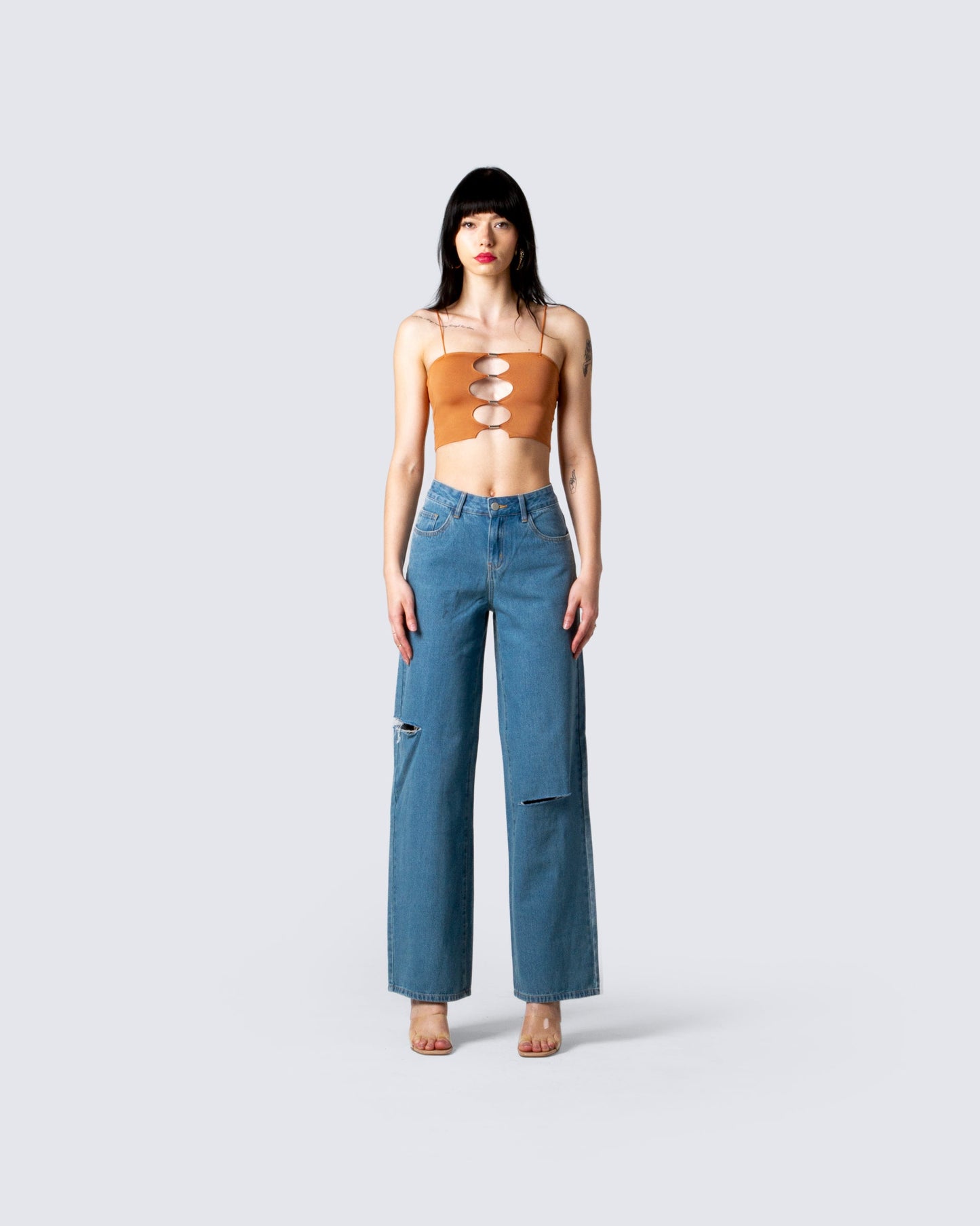 Nena Wide Leg Blue Jeans