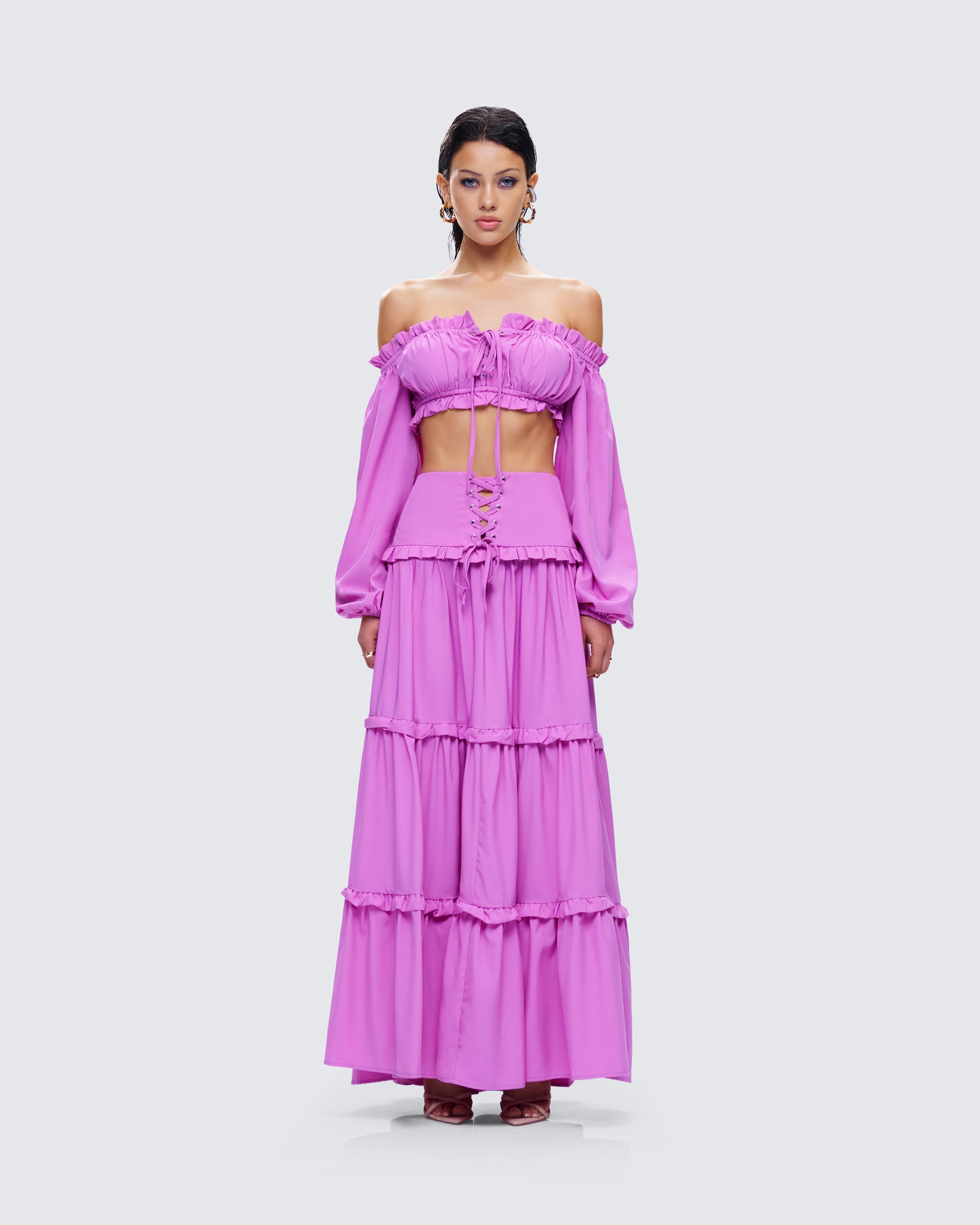 Fabiana Lilac Maxi Set model front