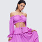 Fabiana Lilac Off Shoulder Crop Top