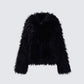 Fae Black Boxy Faux Fur Coat product front