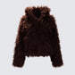 Fae Brown Boxy Faux Fur Coat product front