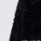 Fae Black Boxy Faux Fur Coat