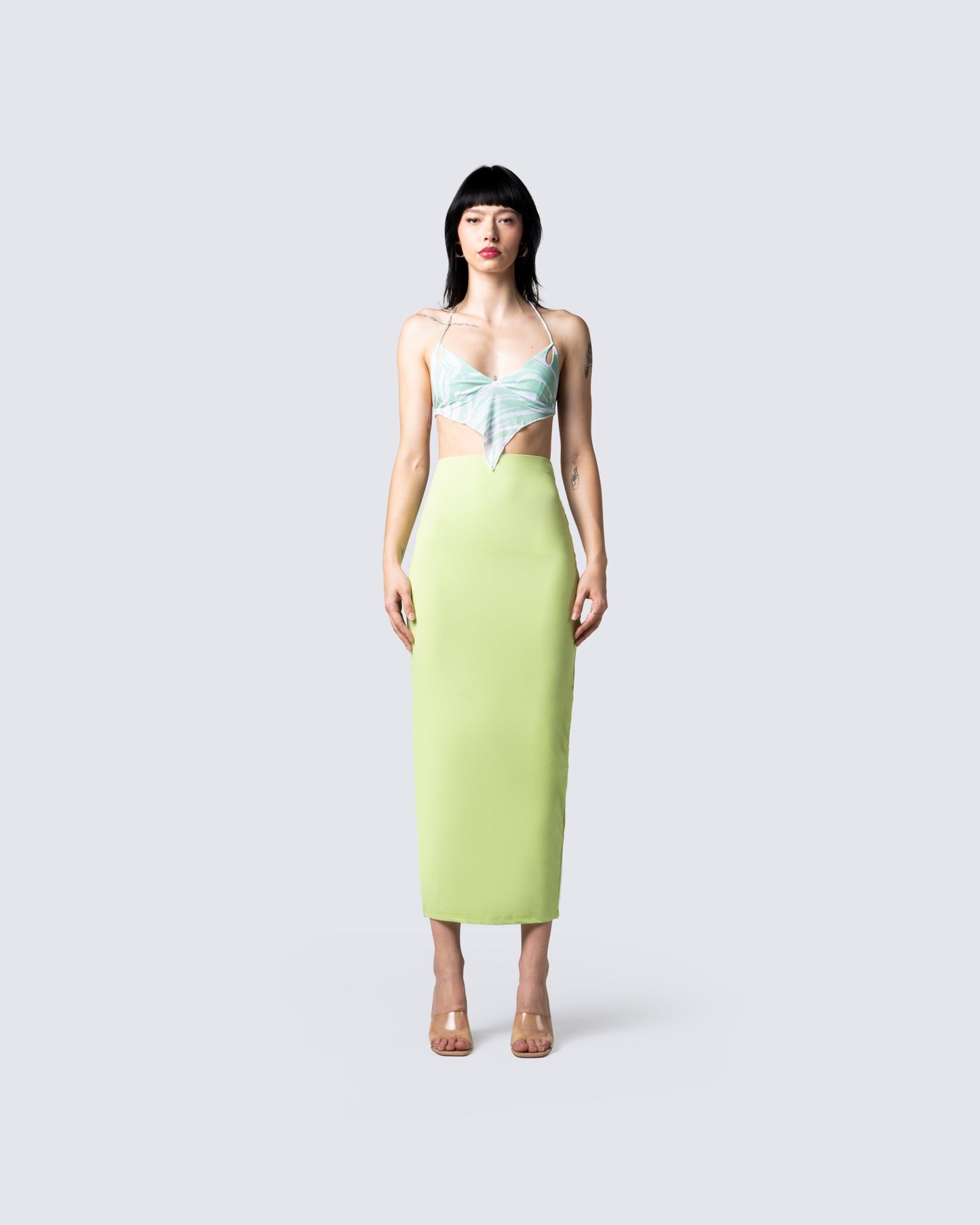 Fallon Abstract Print Triangle Top