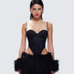 Lesia Black Halter Tennis Dress model front
