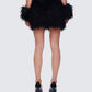 Fara Black Faux Fur Micro Mini Skirt