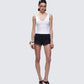 Fia White Strappy Ribbed Tank Top