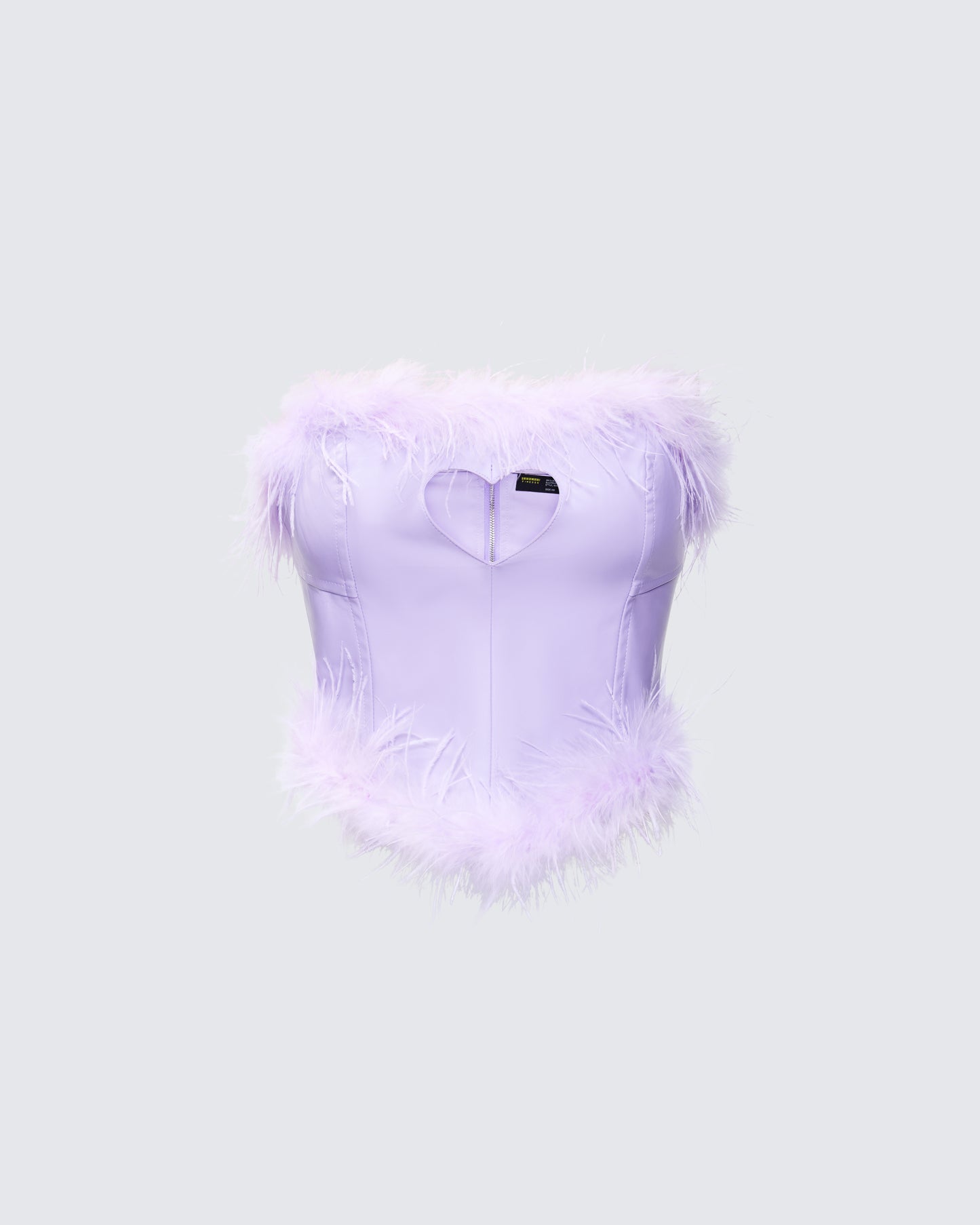 Abrielle Purple Cut Out Feather Corset Top product front
