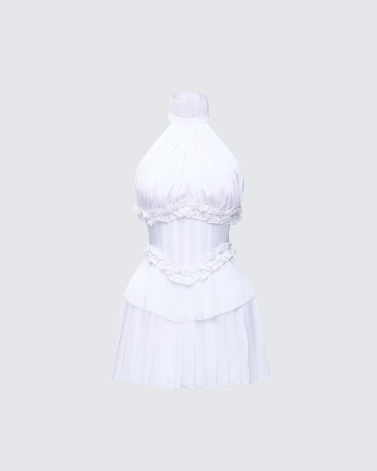 Anabeth Ivory Pleated Mini Dress product front