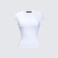 Asher White Slub Knit T Shirt Top 3d product front