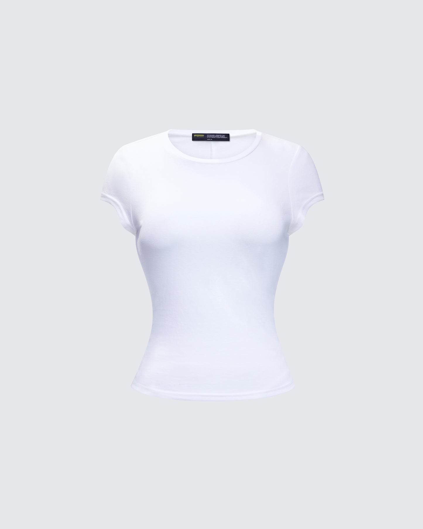 Asher White Slub Knit T Shirt Top 3d product front