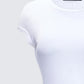 Asher White Slub Knit T Shirt Top