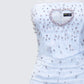 Clover Hand Beaded Rhinestone Baby Blue Mini Dress
