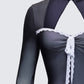 Damaris Black Long Sleeve Bow Trim Top