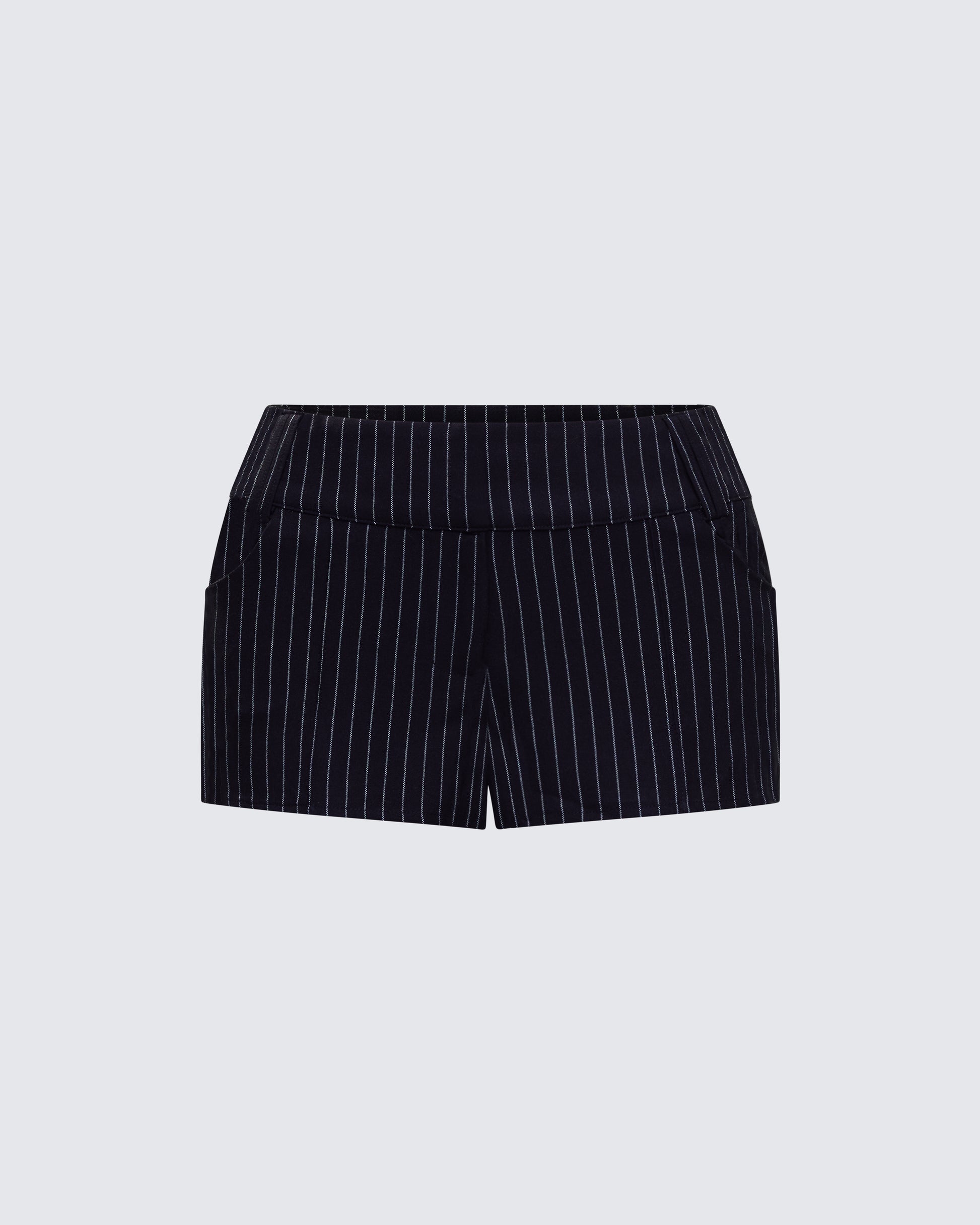 Damla Black Pinstriped Shorts product front