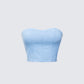 Delores Blue Denim Bustier Top product front