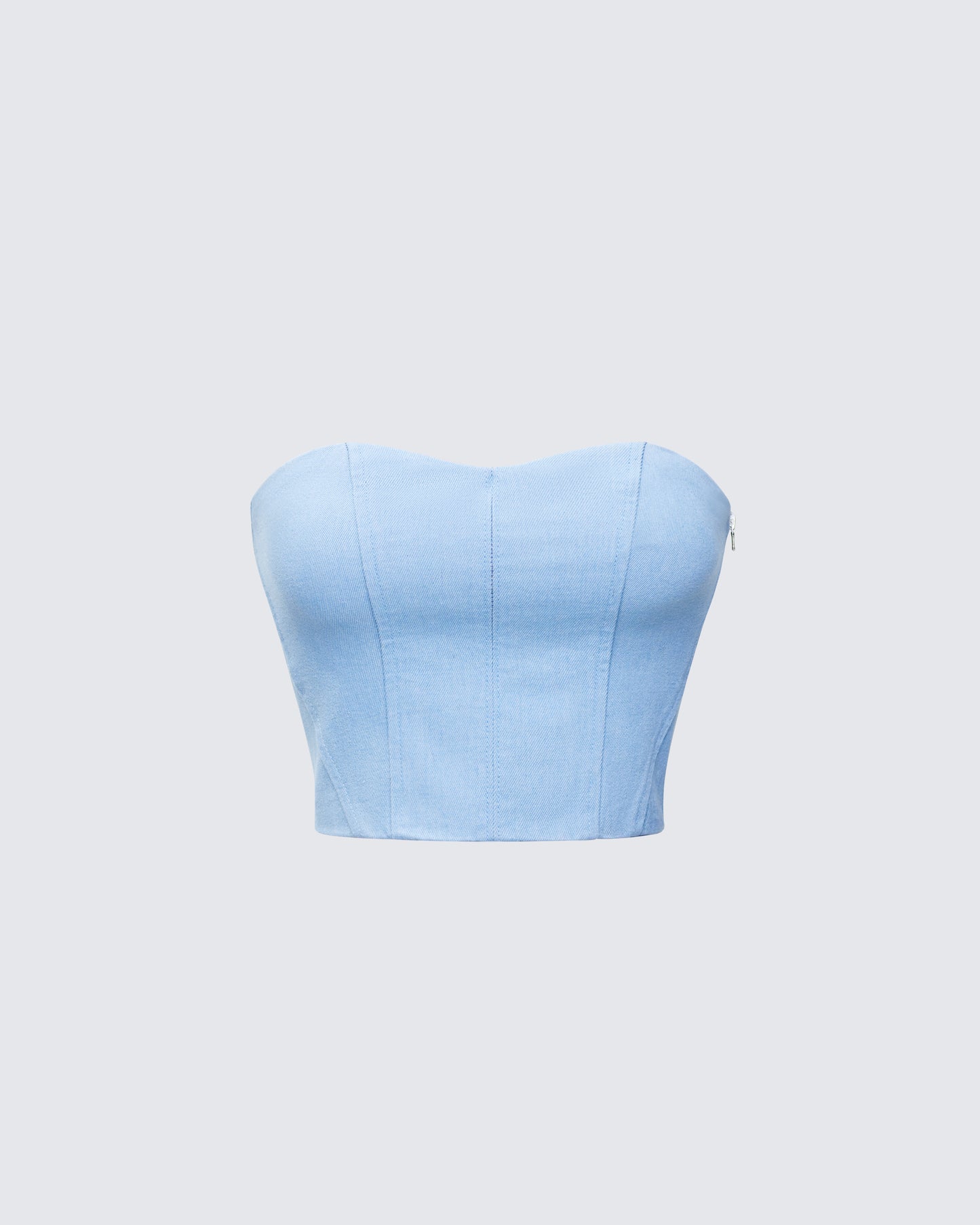 Delores Blue Denim Bustier Top product front