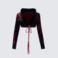 Dena Black Intarsia Knit Shrug product front