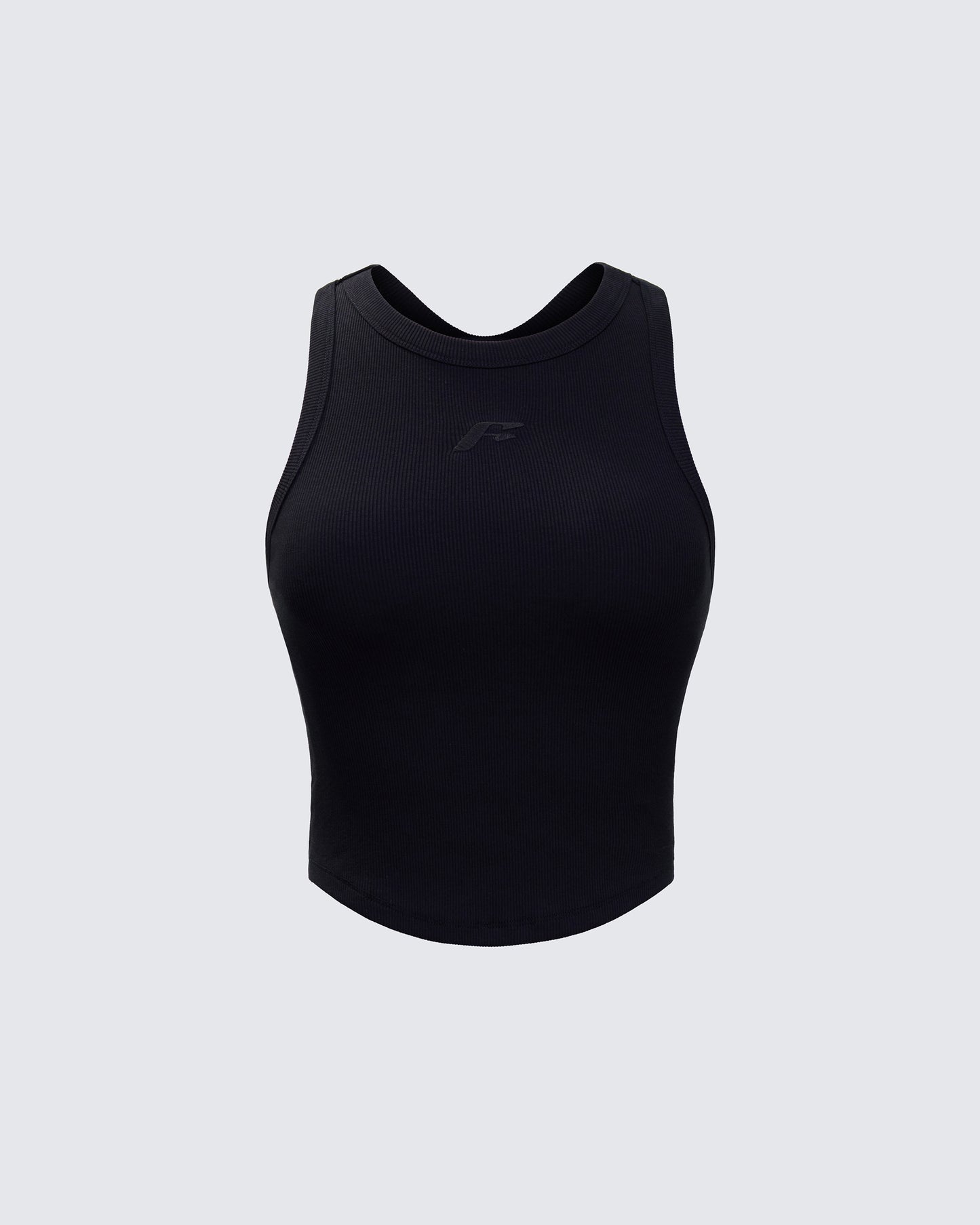 Enid Black Scoop Hem Tank Top product front