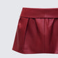 Eunji Red Vegan Leather Micro Mini Skirt