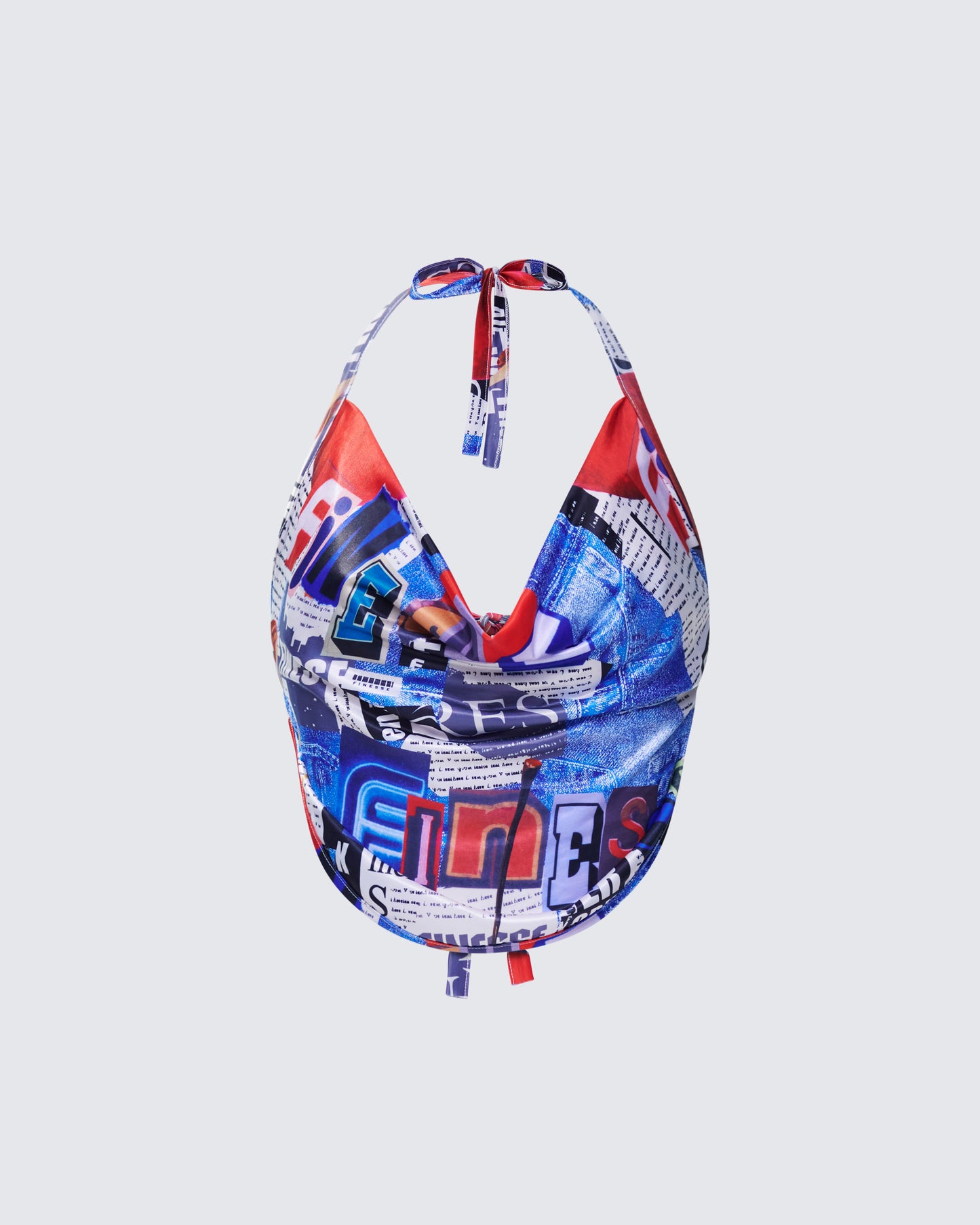 Gretchen Collage Print Cowl Top 3d product front
