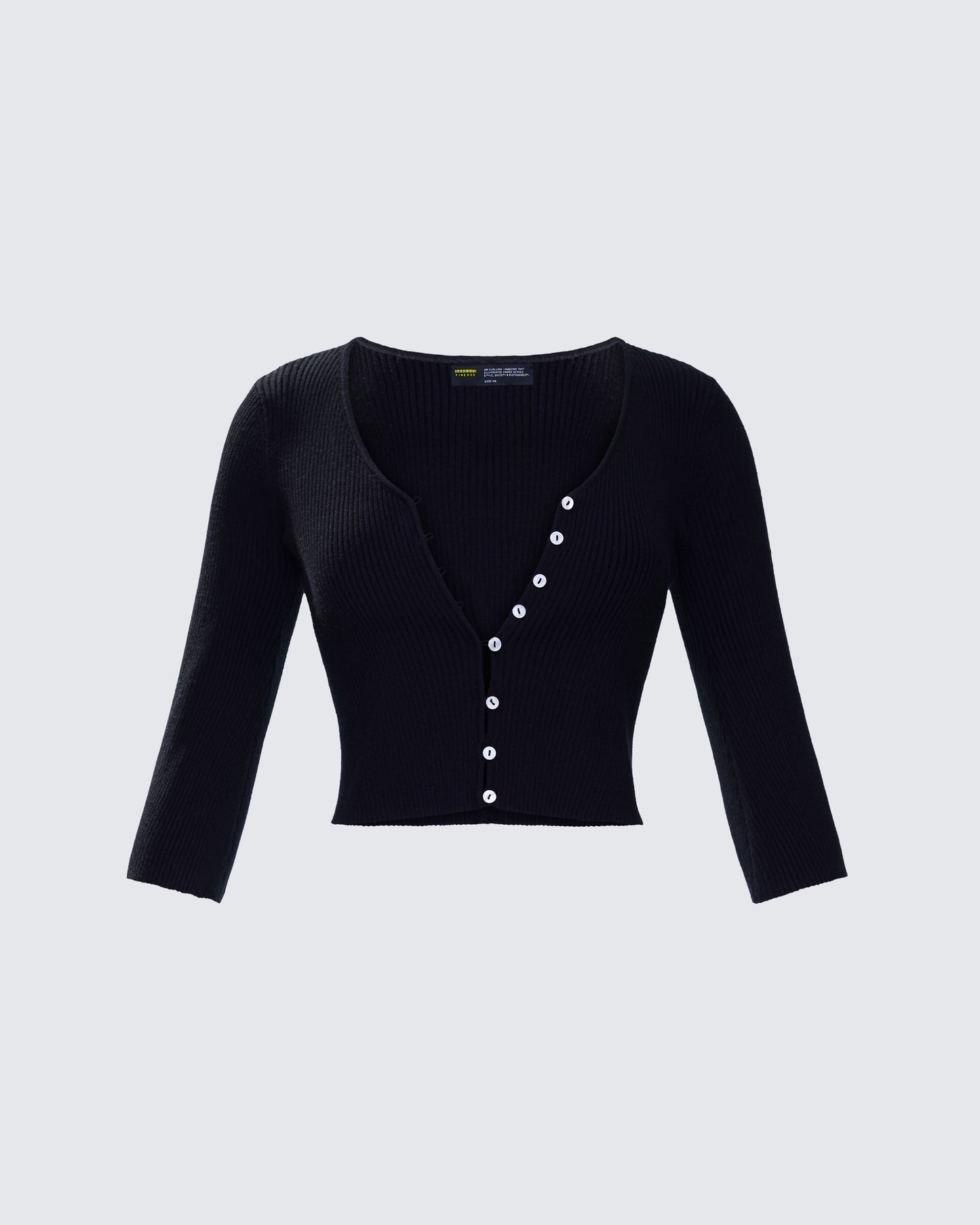 Kimmy Black Ribbed Cardigan Top product front