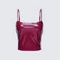 Francine Burgundy Vegan Leather Top 3d product front