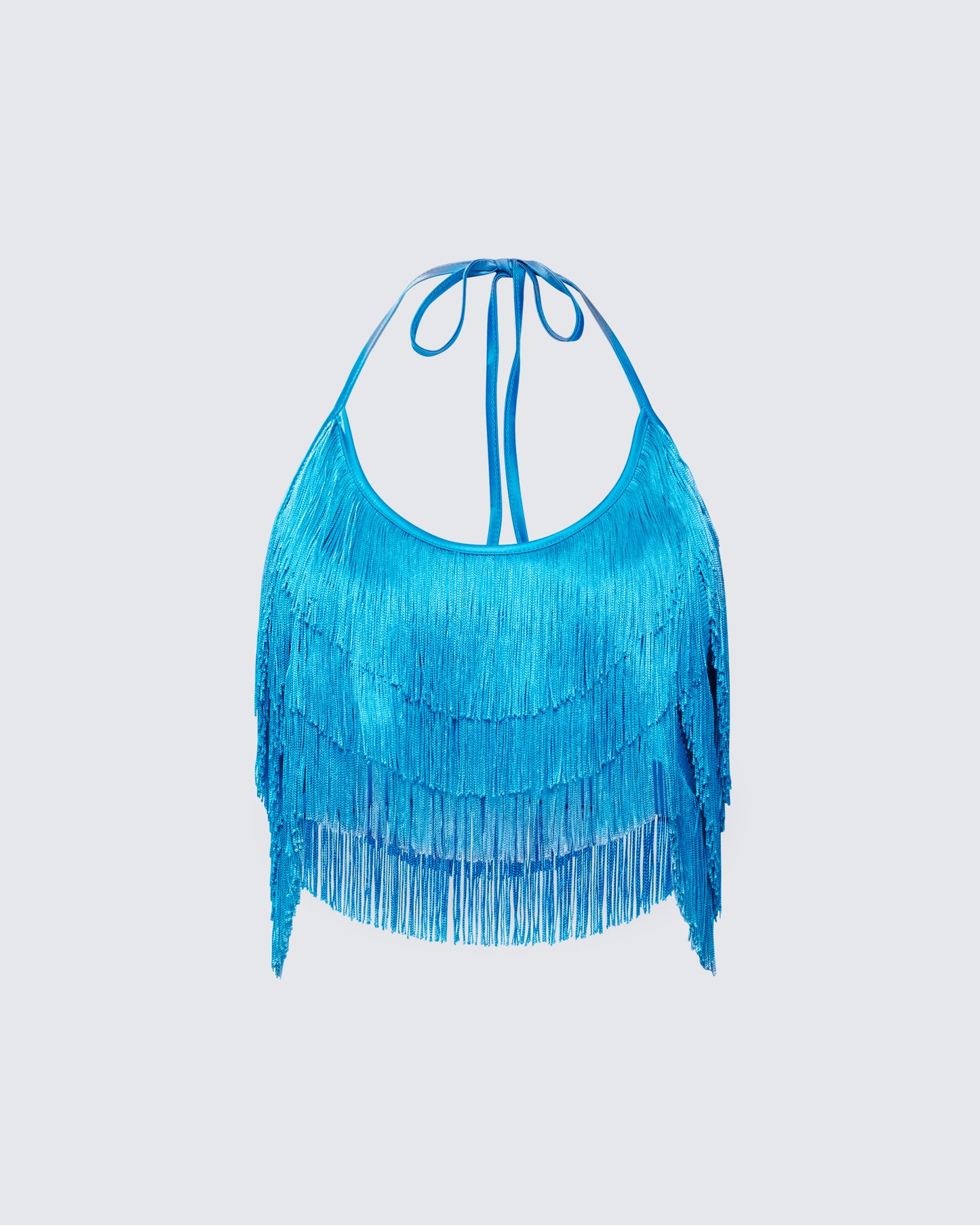 Laleh Teal Fringe Top product front