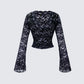 Suki Black Lace Long Sleeve Top product front