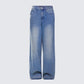 Samia Blue Denim Wide Leg Jeans 3d product front