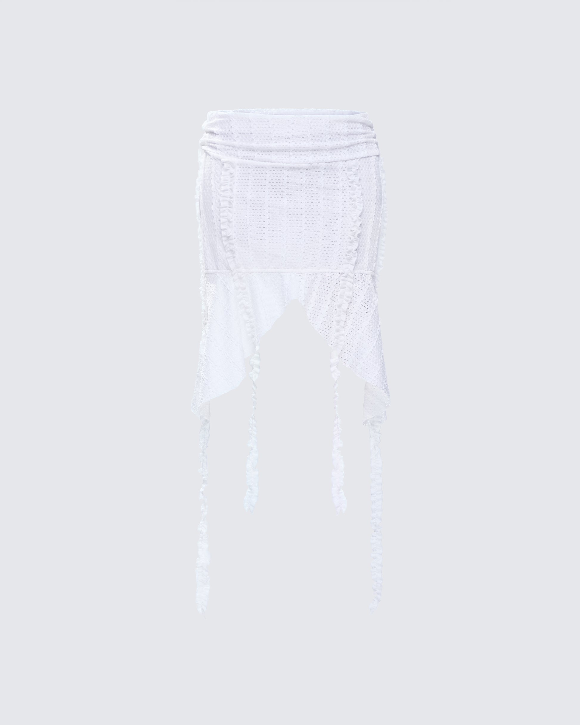 Landry White Ruffle Skirt product front
