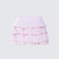 Maris Pink Tiered Ruffle Mini Skirt product front