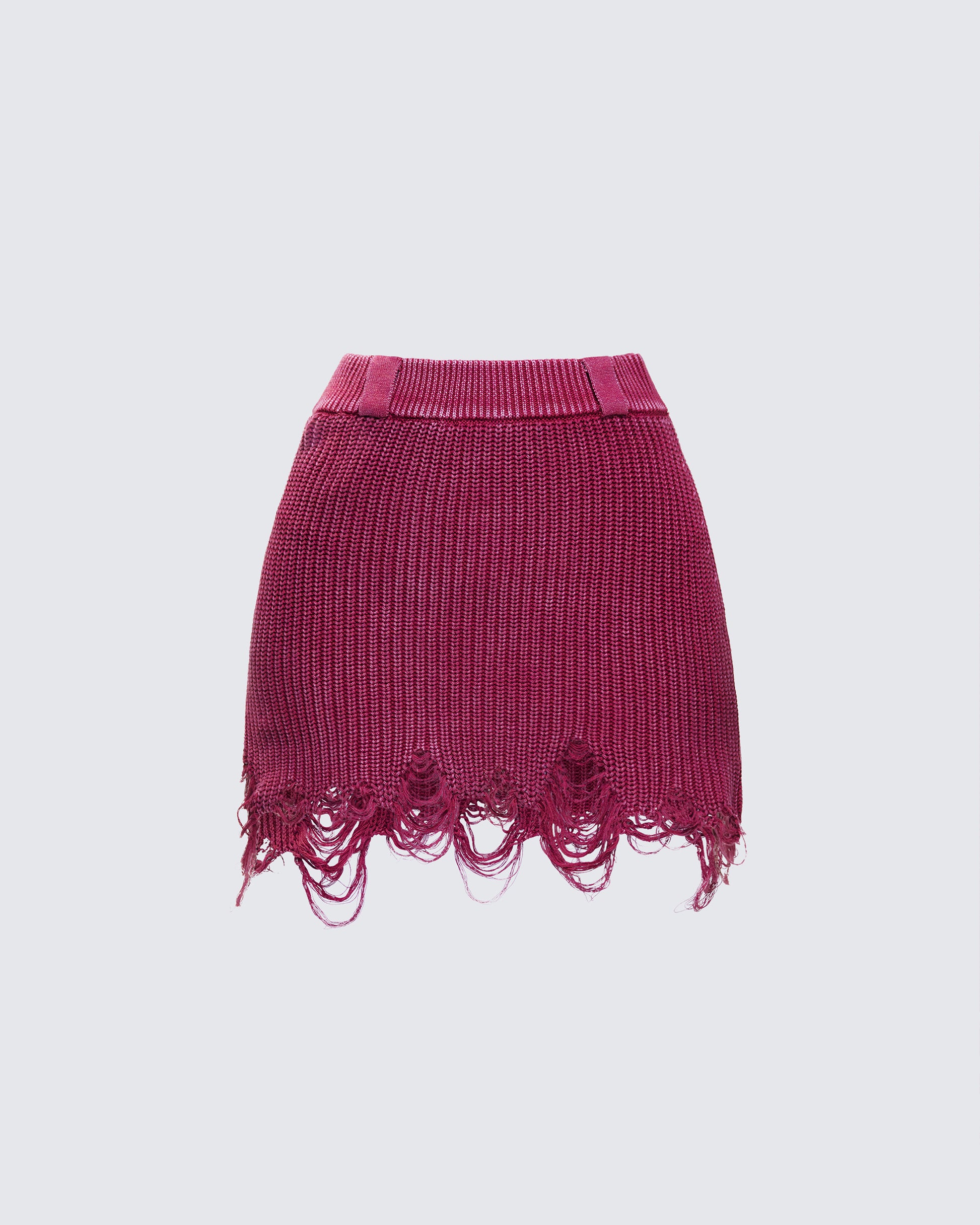 Hebe Washed Frayed Hem Mini Skirt product front