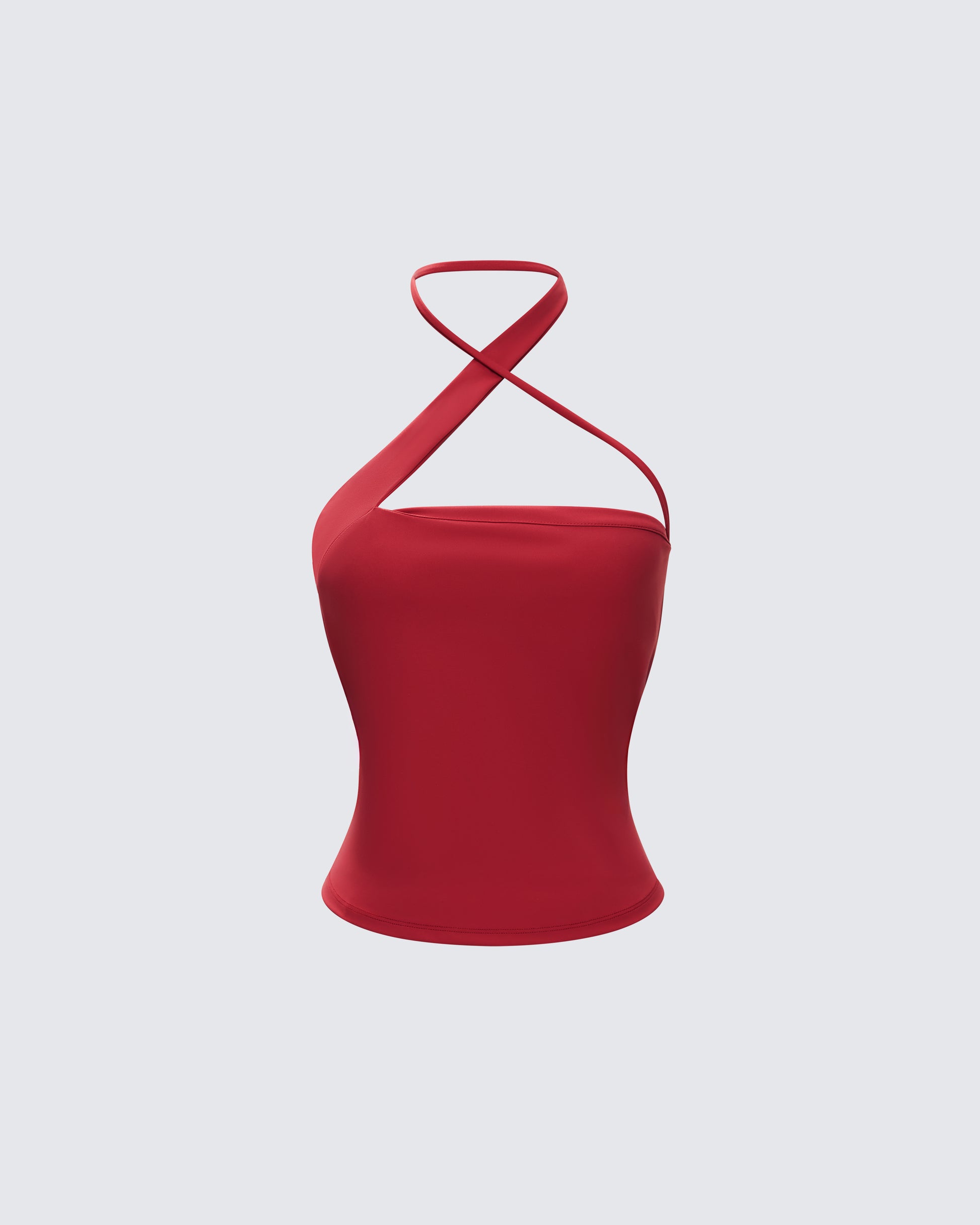 Idalia Red Asymmetrical Halter Top product front