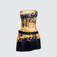 Isabeau Printed Pleated Drop Waist Mini Dress product front