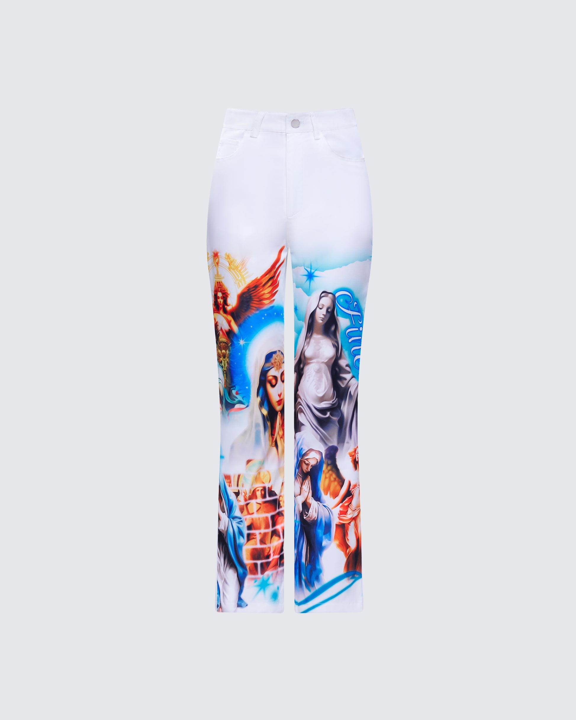 Jadyn Multi Deity Print Twill Pant 3d product front